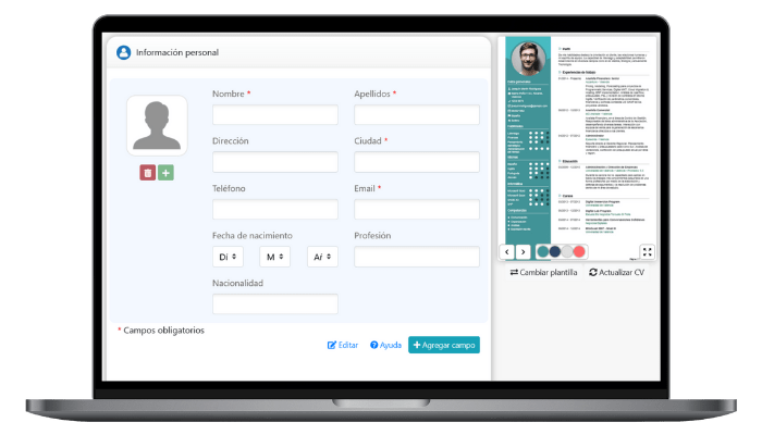 Editor de currículum vitae online