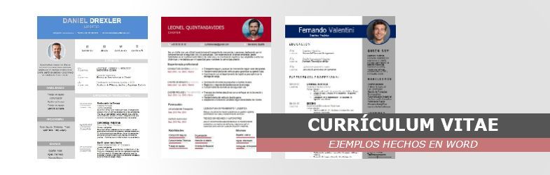 Ejemplos de currículum hechos en Word