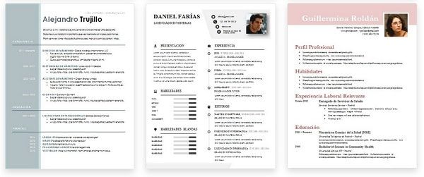 Ideas de plantillas de currículum en Word
